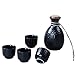 45-250 Ml Ceramiczny Zestaw Barów 1 Dzbanek Na Wino 4 Kubki Sake Owocowe Wino Dzielnik Do Likieru O Strukturze Plastra Miodu Karafka Do Wina Kubek Do Wina Kolby (Kolor: Czarny, Rozmiar: 1 Zestaw) (C