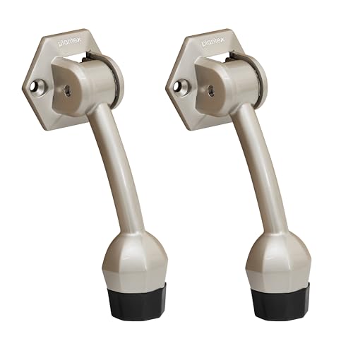 Image of Plantex Door Stopper for Main Door /5-Inch Stopper with Rubber Grip /Stoppers for Wooden Door /Stops for Door - Pack of 2 (Satin)