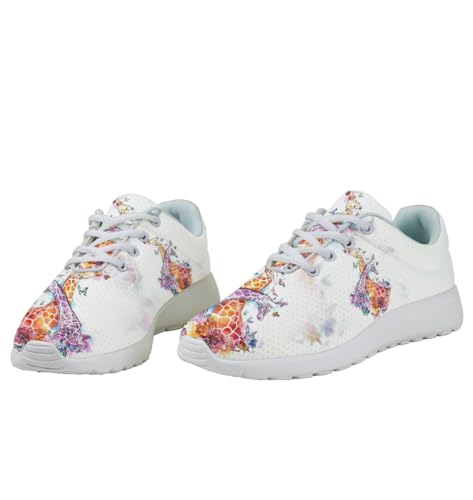 Giraffe Watercolor Shoes for Women Men Trail Running Casual Fashion Sneakers Slip-on Tennis Shoes4
