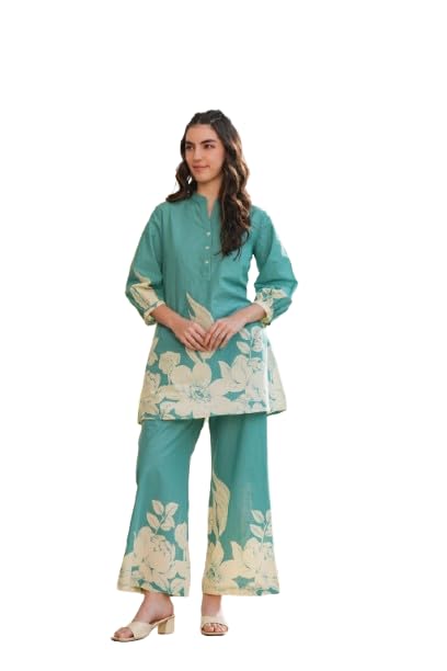 Women's Cotton Green Co-ord Sets-image-5