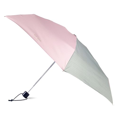kate spade new york Mini Travel Umbrella with Storage Sleeve Compact for Backpack or Car (Petite Stripe)