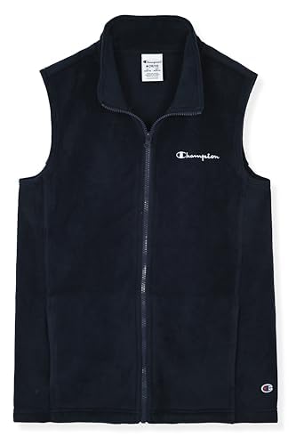 Image of Champion Boys Polar Fleece Vest Lightweight Sleeveless Zip Front Jacket with Pockets, Kids Outdoor Layering