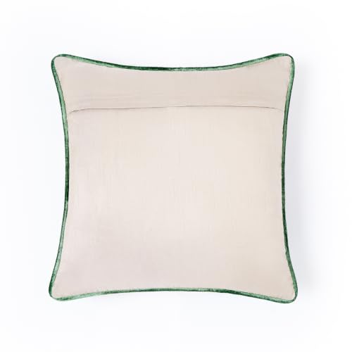 Image of haus & kinder Cushion Cover 16 x 16 Inch | Embroidered Decorative Cushion Cover for Sofa, Bed & Home Decor | Rose Bower Pink | Pack of 1