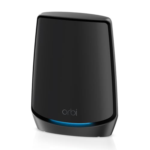 NETGEAR Orbi Tri-Band WiFi 6 Mesh Add-on Satellite (RBS860B) - Works with Orbi RBK863SB - Adds Coverage up to 2,700 sq. ft. - AX6000 (6Gbps) - Black