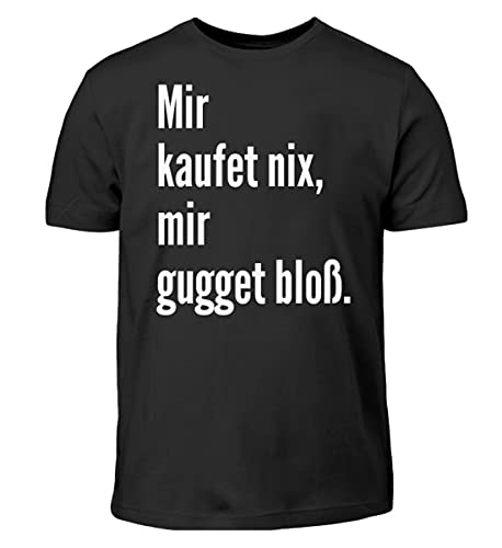 T-shirt enfant noir Mir kaufet nix en coton confortable taille 98-104 cm