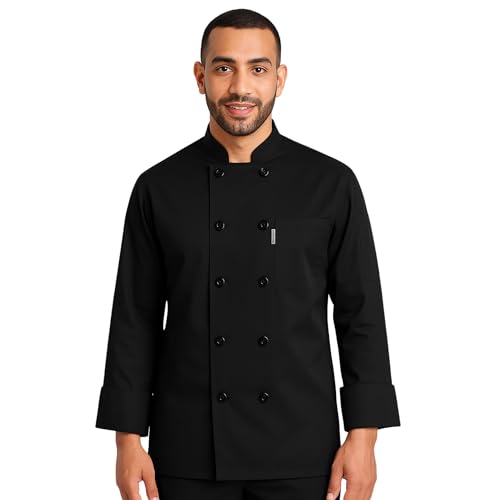 Image of uniformer Full Sleeves Chef Coat for Men | Double-Breasted Chef Coat With Reversible Closure | Comfortable & Stylish | Easy Care & Breathable | Ideal for Chefs, Cooks, and Kitchen Staff
