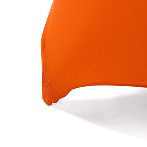 Image of Peomeise 6FT Spandex Table Cover Rectangular Stretch Spandex Tablecloth (Orange,6FT)