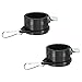 MECCANIXITY Flag Pole Rings Mounting Clips Rotating Adjustable Fasteners 32mm x 27mm Black Pack of 2
