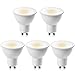 Yuiip Lampadina LED GU10 da 8W Faretto Spotlight, 900 Lumen, Equivalente Lampadina Alogena da 50W 60W 80W, Luce Bianco Caldo 2700K, Fascio Luminoso 100°, Nessun Sfarfallio Non Dimmerabile, Pacco da 5