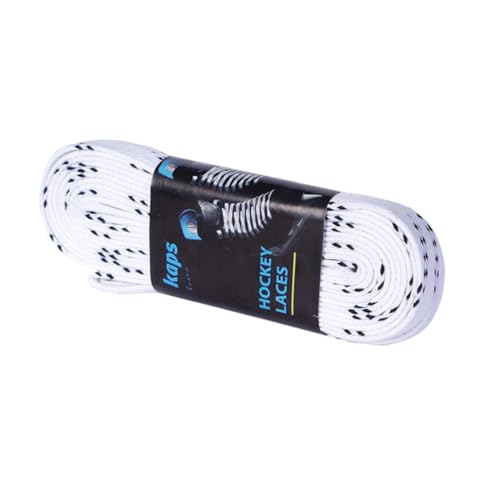 Kaps Professional Ice Hockey Skate Laces Waxed, Inline Roller Blading Skating, Quality Cotton, Made in Europe (305 cm - 120 inch - White)