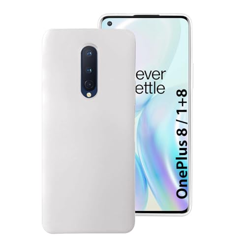 Image of LIRAMARK Liquid Silicone Soft Back Cover Case for OnePlus 8 /1+8 (White)