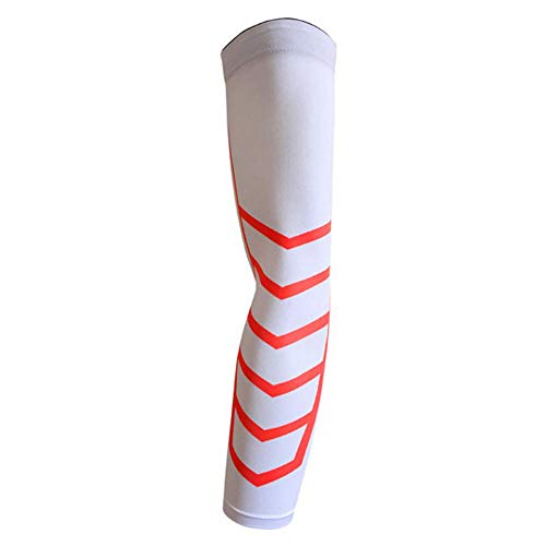 AIMICONG Manchette Bras 1 Pcs Élastique Respirant Sécurité Sportive Coudières Manchettes Pad Vélo Basket Ball Manches Longues Bras Coude Support Protecteur 5 Couleurs Blanc M Cover
