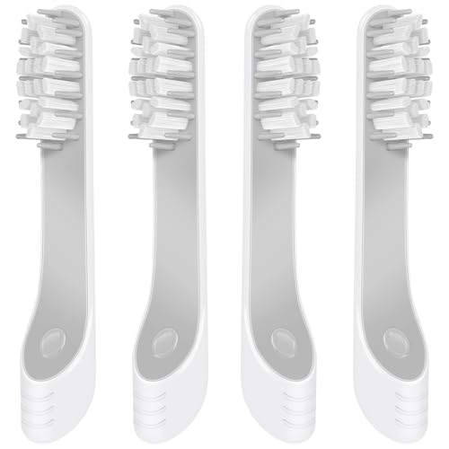 Toothbrush Replacement Heads Compatible with Quip Electric Toothbrush Soft Bristles Adult Brush Heads Gray Pack of 4