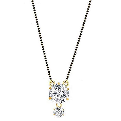 Brado jewellery Round Shiny Dimond Gold Plated Jewellery Mangalsutra with Chain for Girls and Women (B07NZ6ZP8L) Amazon Price History, Amazon Price Tracker