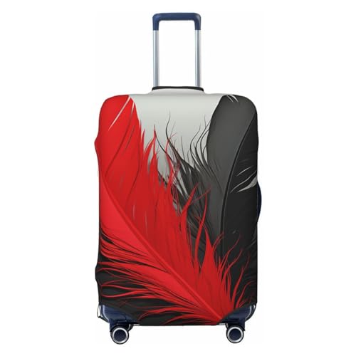 Housse de valise plumes rouges élastique protège-bagage taille L