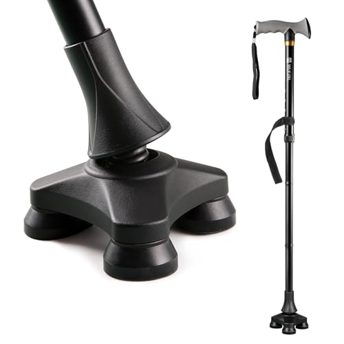 WLKPAL Folding Self-Standing Walking Cane Spring-Loaded 3-Prong Base
