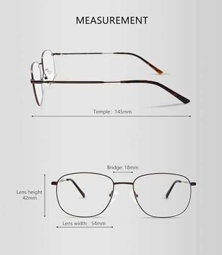 Image of JF2404 Clear Lens Eyewear Metal Frames Squre Rectangular Glasses for Men Prescription