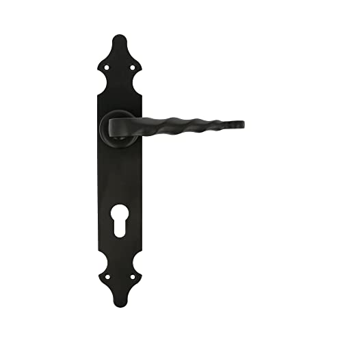 Ensemble poignée de porte noire Amig PB85 robuste, installation facile avec vis