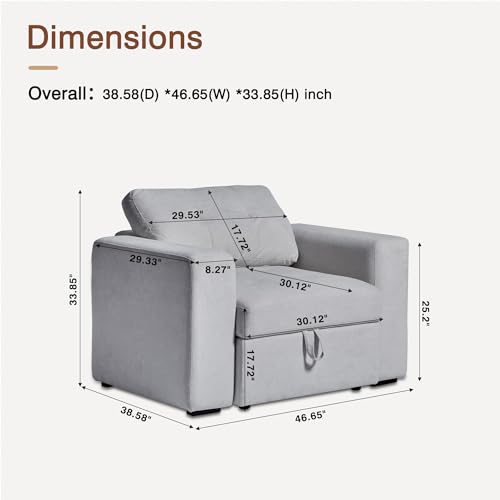 Image of QHITTY Single Side Armrest for Sectional Modular Couch, 1 Piece Armrest /Backrest Module for Modular Couch Sectional Sofa, Grey