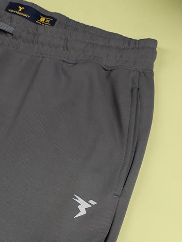 Image of TECHNOSPORT Men Mid Rise Solid Regular Fit Track Pant with Technodry, Antimicrobail for Gym, Workout, Sports and Regular Use