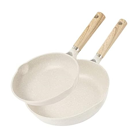 CAROTE Non Stick Frying Pan Set Induction Granite Egg Omelet Pan for All Hobs, PFOA Free, 20cm and 26cm Cover