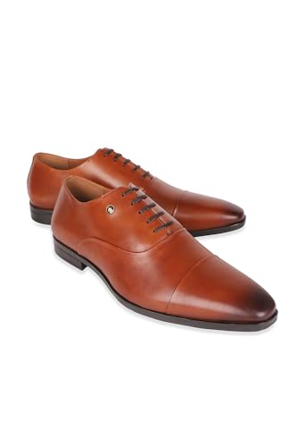 Image of Louis Philippe Men Premium Leather Breathable Lining Material Anti Slip with Heel TPR Sole Formal Oxford Shoes