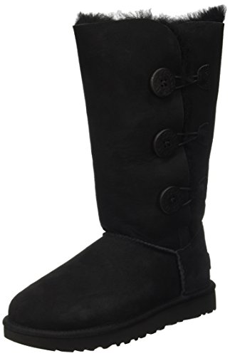 UGG Women's Bailey Button Triplet II Winter Boot, Black, 11 B US