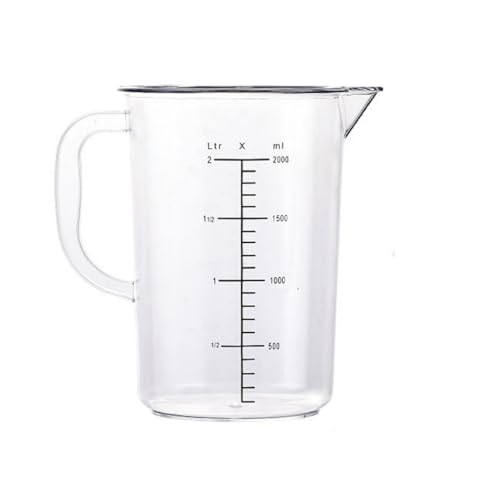 WUWFKUI Measuring Cups, BPA Free Plastic Measuring Cup with Spout Multiple Measurement Scales (2000ML)