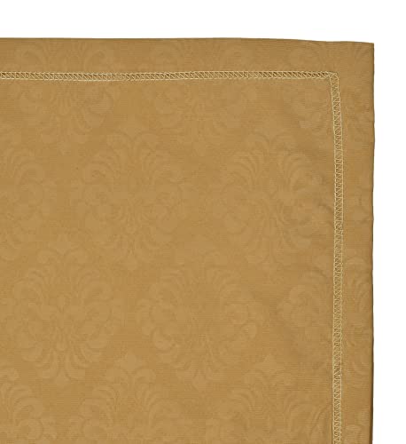 Image of Fitzy 280 TC Fitted bedsheet King Size, Elastic bedsheet, 72x78 inches + 10 inches Drop, with 2 Pillow Covers (Damass-Camel, 72 inch x 78 inch)