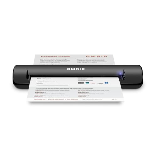 Ambir TravelScan Pro 600 (PS600-AS) Simplex Document Scanner and Card Scanner