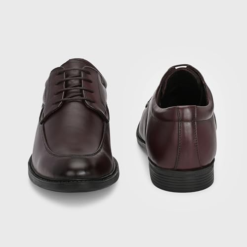 Image of Blue Leather by Centrino Genuine Leather Men's Loafer Shoes | Lightweight Lace-Up Derby Office Wear Oxford Shoe with Cushioned Insole for Meeting,Interview,Wedding, Party,College (4094)