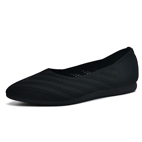 Image of Buyrew Women's Ballet Flats Pointed Toe Dress Shoes Mesh Slip On Loafers with Arch Support for Office and Casual
