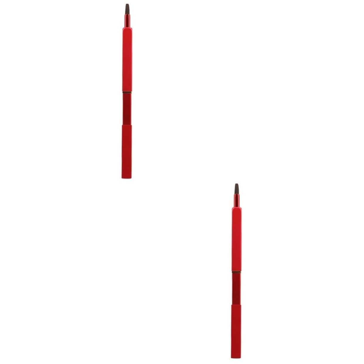 HAPINARY 2pcs Portable Makeup Brush Retractable Lip Brush Travel-size Makeup Kit