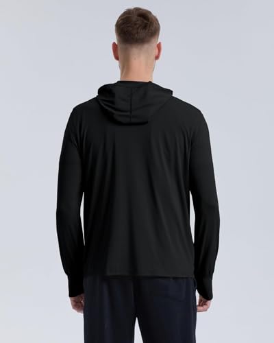 Image of DENIMHOLIC Men Full Zip Hoodie Jacket Long Sleeve Sunscreen jacket for men UV Protection UPF 50+ Lightweight Summer jacket for men sun protection For bike gym trekking