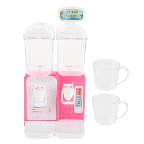 BESPORTBLE Mini Water Dispenser Toy for Kids, Pink Miniature Desktop Drinking Fountain, Simulated Tiny Water Cooler for Toddlers and Children, Summer Play Kitchen Appliance