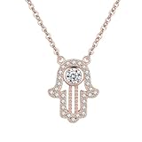 KRRKQH Nuevo Colgante de Plata de Ley 925 con Mano de Hamsa, Colgante de Fátima de la Suerte, joyería Larga para Mujer, Cadena de Oro, Collar Inicial con Accesorios para ti, Creativo de Moda