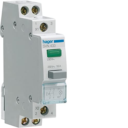 Preisvergleich Produktbild Druckschalter 16A 2S Melder grün HAGER SVN433
