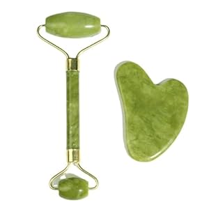 2 Piece Gua Sha & Jade Roller Facial Tools Face Roller Set for Puffiness and Redness Reducing Skin Care Routine Great Gift for Men Women