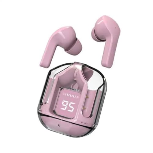Image of Devani Mart UltraPods Max True Wireless Earbuds with Bluetooth 5.3, Enhanced Sound Quality, Touch Control,Battery Life, Noise Cancellation & Comfortable Fit (Pink)