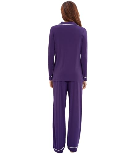 Image of WiWi Viscose from Bamboo Women's Pajamas Set Super Soft Button Down Top and Pants Sleepwear Cooling Pjs S-3X