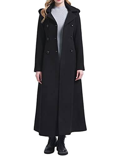 Amazon.com: Women's Charming Long Wool Trench Coat Winter Double