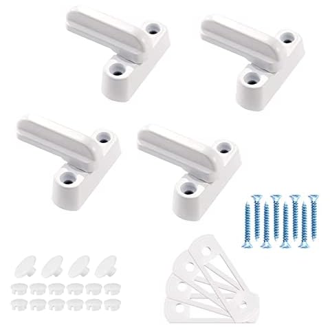 Xiaowenmy 4 Pack Window Locks Set for sash Window Locks, Window Handles for uPVC Windows Repair (Cream White) Cover