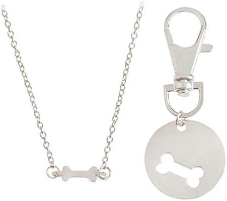 Amazon Com Leeo 2 Pcs Best Friends Friendship Gold Silver Dog Bone Charm Tag Necklace Key Chain Owner And Dog Jewelry Matching Pet Collar Key Chain Pendant Sliver Pet Supplies