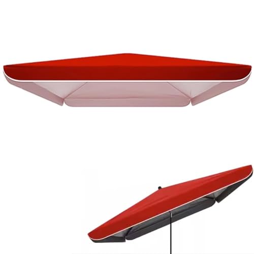Toldo cuadrado rectangular de repuesto para sombrilla de patio, color rojo, 2,5 x 2,5 m, cubierta para sombrilla de playa, toldo de 250 x 250 cm, solo toldo