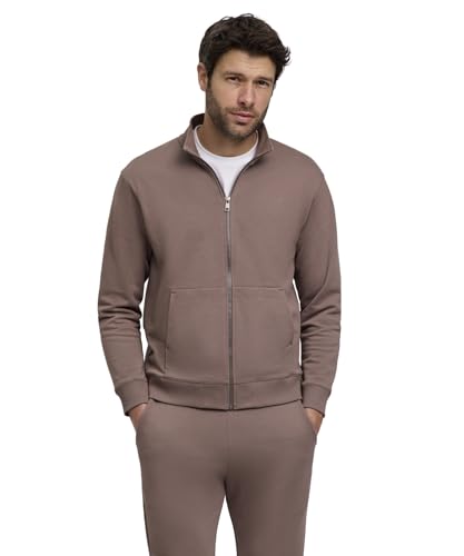 FALKE Basic Apparel Light Sweat Zip M Ja algodón Manga Larga Suave cómoda 1 Pieza, Sudadera Hombre, Marrón Soil 5181, S