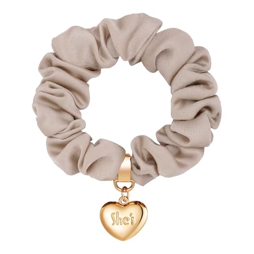 SHE'S FREE STYLE JUST FOR YOU Heart-Shaped Hair Scrunchies for Women, Fashion Hair Elastics Hair Ties, Ponytail Holder with Elastic Hair Bands gift fo