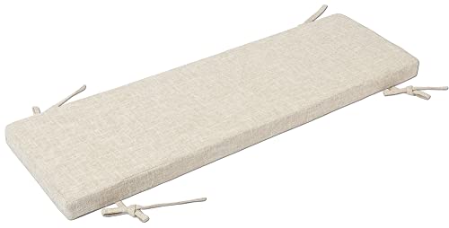 LZTENRETO Indoor Outdoor Bench Cushion,Custom Bench Cushion,Non Slip Tufted Thicken Foam Bench Seat Pads for Garden Patio Bench,Bay Window (Custom Size,Linen)