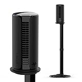 Vornado ATOM 1S Compact Oscillating Tower Fan with Removable Stand, 40' tall, 4 Speeds , Black