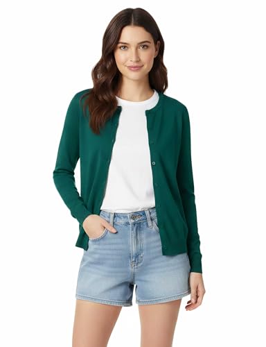 Image of Allsense Women's Long-Sleeve Crewneck Cardigan | Classic Button Down Sweater, Soft Fine Knit, Lightweight