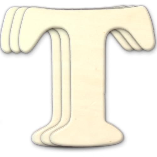 The Crafts Outlet 4-in Family of Wood Letter 4mm Thick Letter (T) Medium Unfinished Plywood, 3-Pack